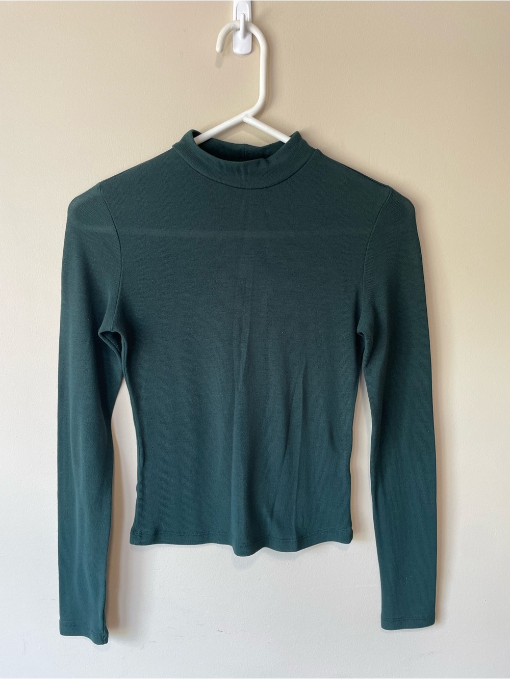 Garage Dark Green Mock Neck Long Sleeve Top